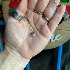 Pink 1 ct Moissanite necklace